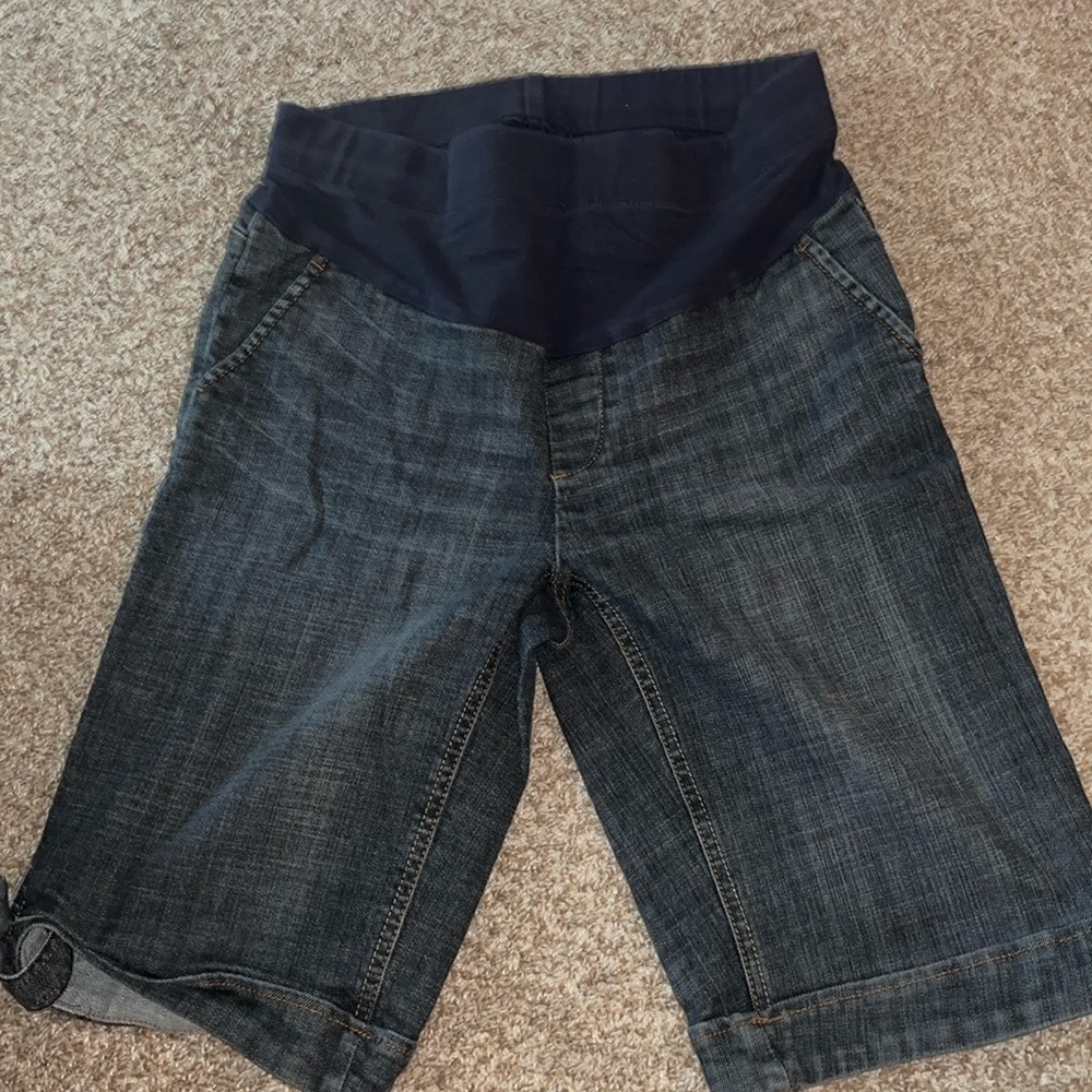 Maternity jean shorts